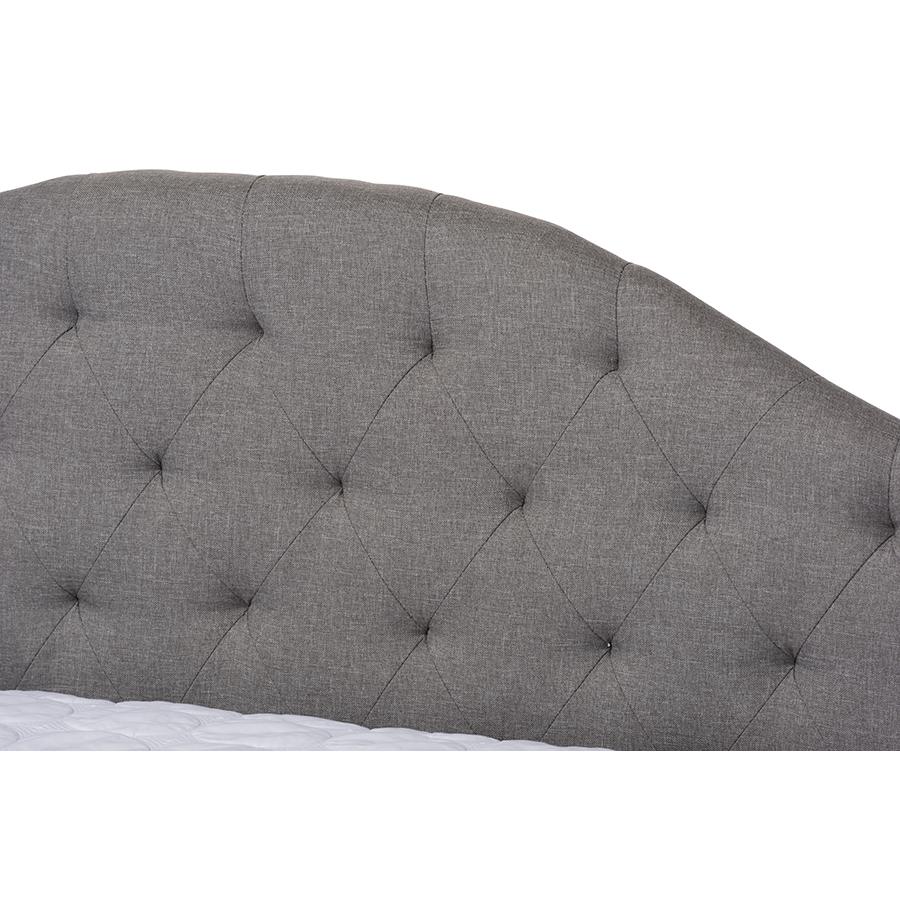 Eliza Modern and Contemporary Grey Fabric Upholstered Full Size Daybed. Picture 4