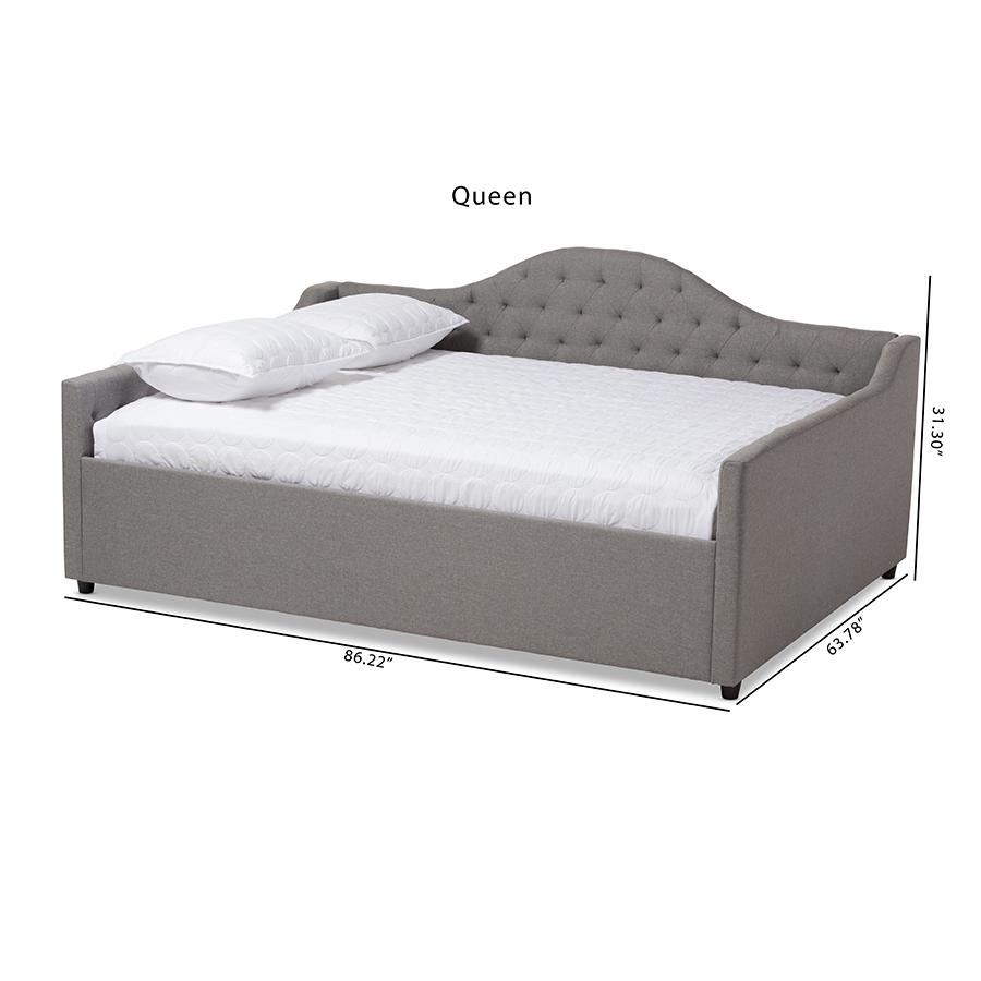 Eliza Modern and Contemporary Grey Fabric Upholstered Full Size Daybed. Picture 8