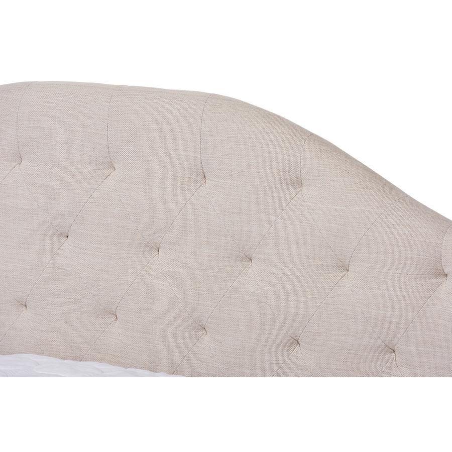 Eliza Modern and Contemporary Light Beige Fabric Upholstered Full Size Daybed. Picture 4