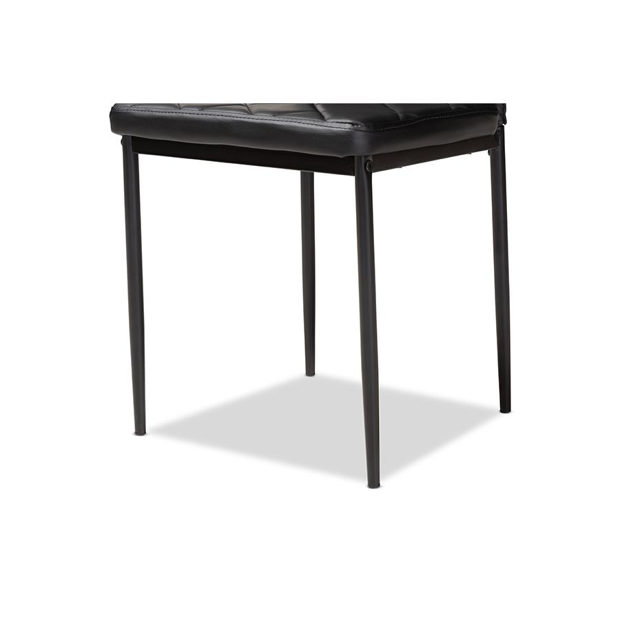 Blaise Modern and Contemporary Black Faux Leather Upholstered Dining Chair (Set of 4). Picture 1