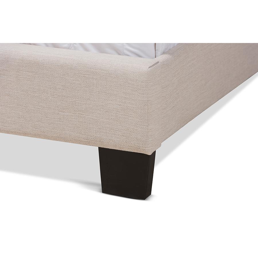 Lisette Modern and Contemporary Beige Fabric Upholstered Full Size Bed. Picture 5