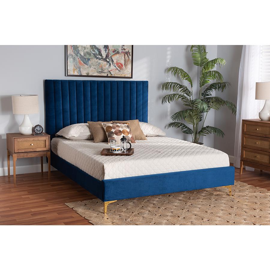 Gold Metal Full Size Platform Bed. Picture 23