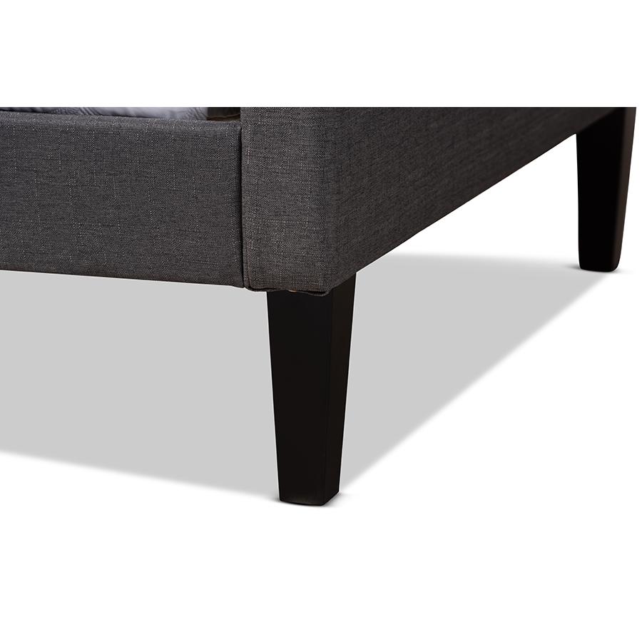 Packer Modern and Contemporary Grey Fabric Upholstered Twin Size Sofa Daybed. Picture 5