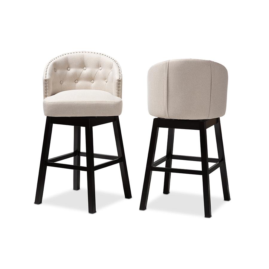 Wood Swivel Bar Stool Set of 2. Picture 2