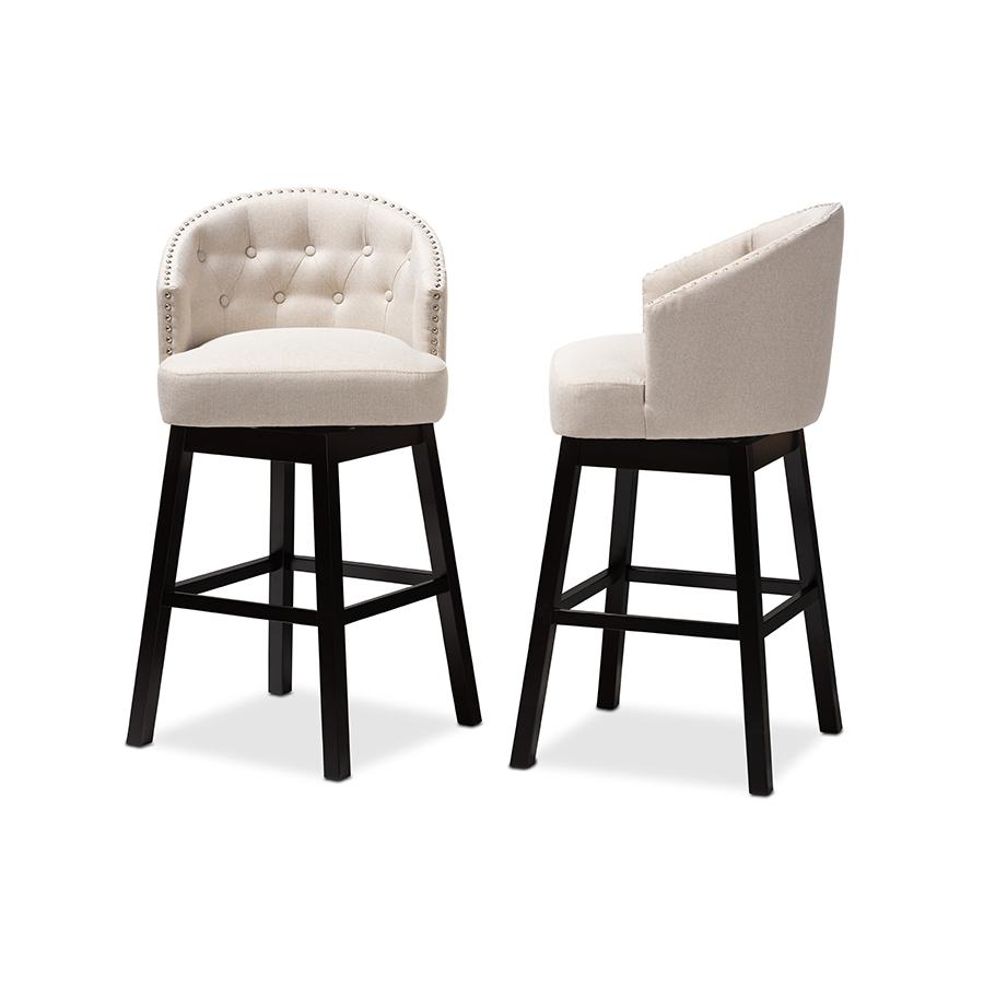 Wood Swivel Bar Stool Set of 2. Picture 3