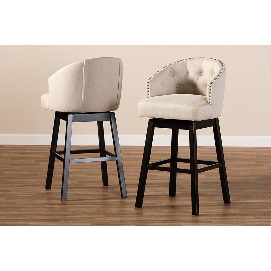 Wood Swivel Bar Stool Set of 2. Picture 6