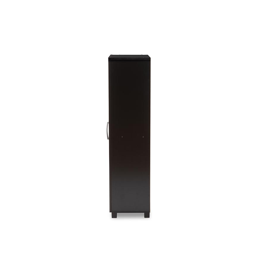 Baxton Studio Marine Modern and Contemporary Wenge Dark Brown Finished 2-Door Wood Entryway Shoe Storage Cabinet. Picture 5