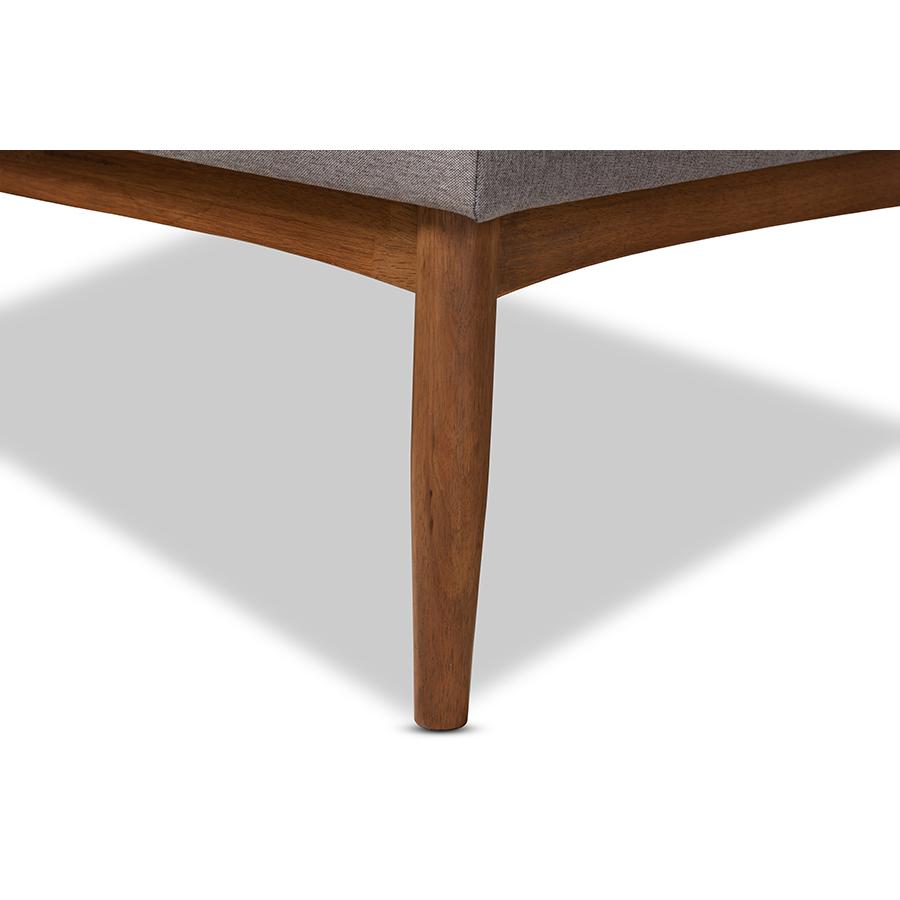 Baxton Studio Arvid Mid-Century Modern Gray Fabric Upholstered 3-Piece Wood Dining Nook Set. Picture 3