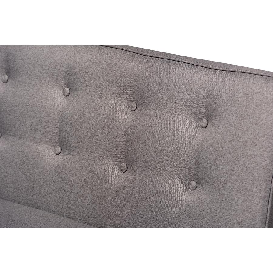 Gray Fabric Upholstered 2-Piece Wood Dining Nook Banquette Set. Picture 4