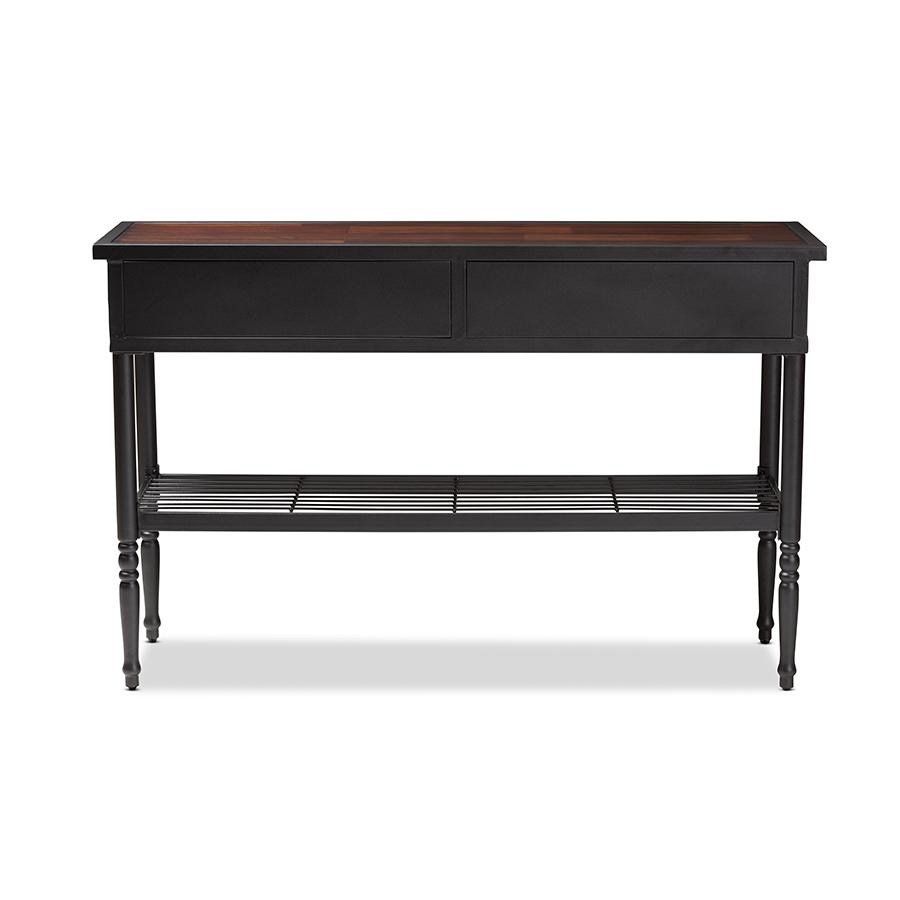 Jana Vintage Industrial Walnut-Finished Wood 2-Drawer Dining Room Server. Picture 5
