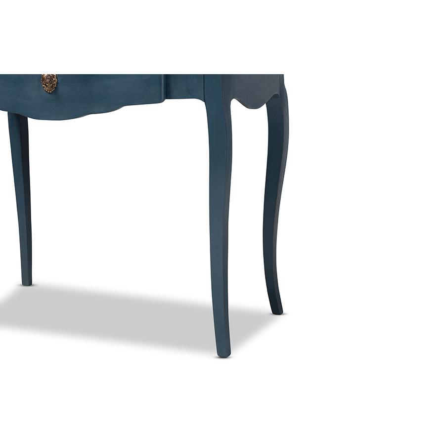 Celestine French Provincial Blue Spruce Finished Wood Accent Writing Desk. Picture 8