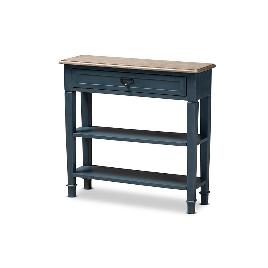 Baxton Studio Dauphine French Provincial Blue Spruce Fiinished Wood Accent Console Table. Picture 1