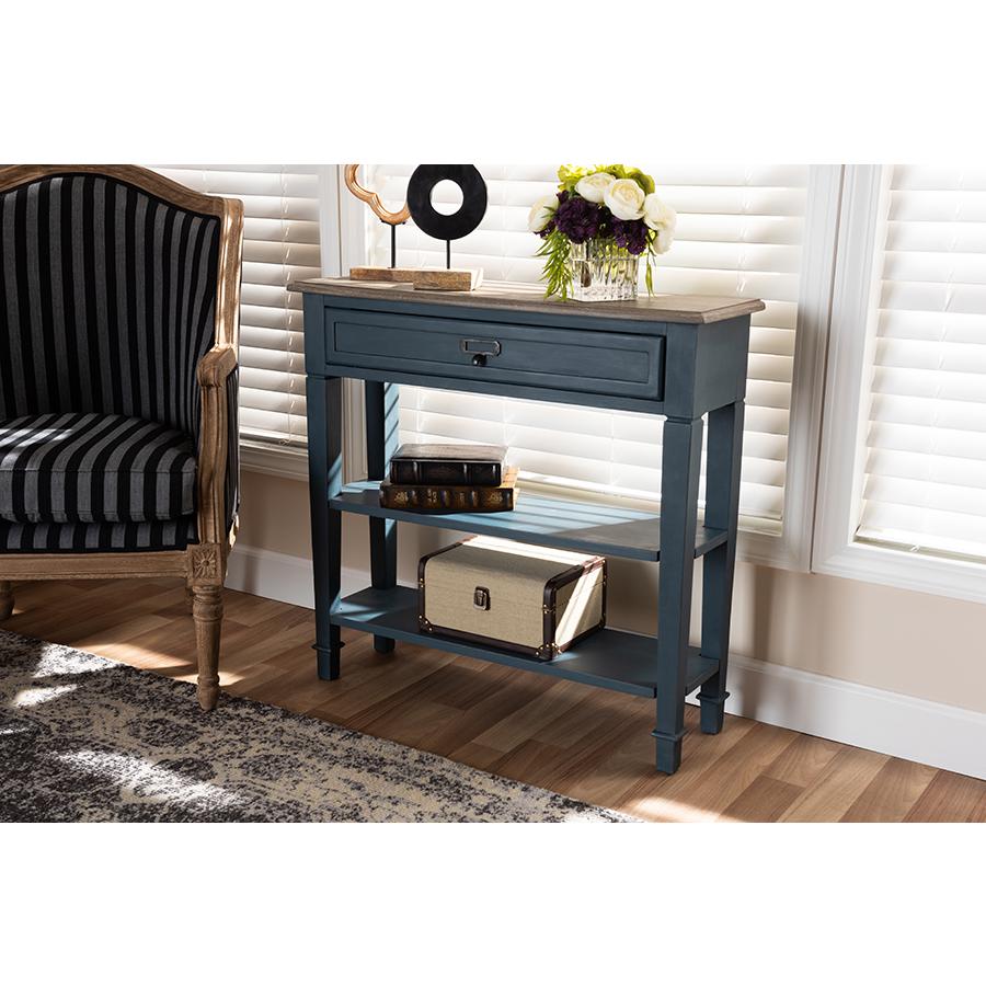 Baxton Studio Dauphine French Provincial Blue Spruce Fiinished Wood Accent Console Table. Picture 8
