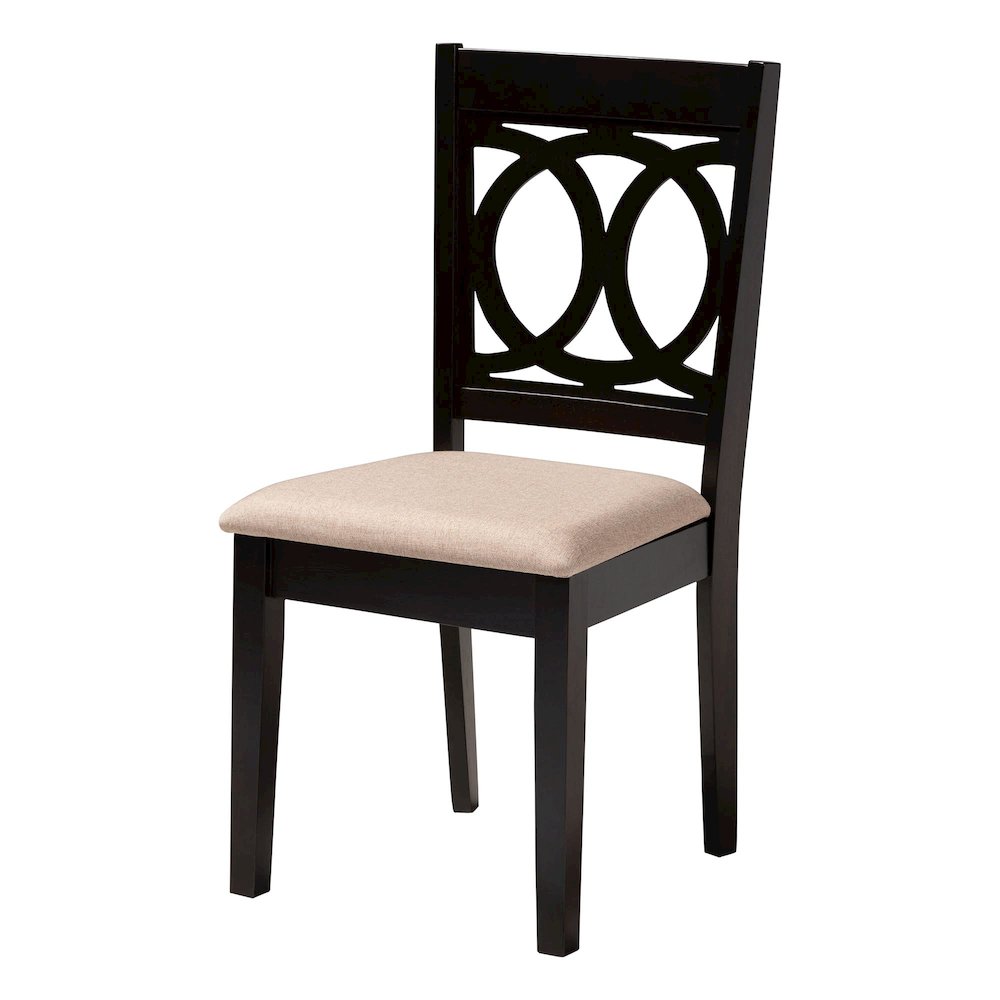 Kara Modern Sand Dark Brown Finished Wood 5-Piece Dining Set. Picture 2
