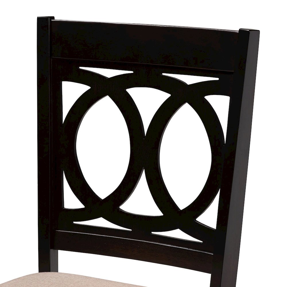 Kara Modern Sand Dark Brown Finished Wood 5-Piece Dining Set. Picture 5
