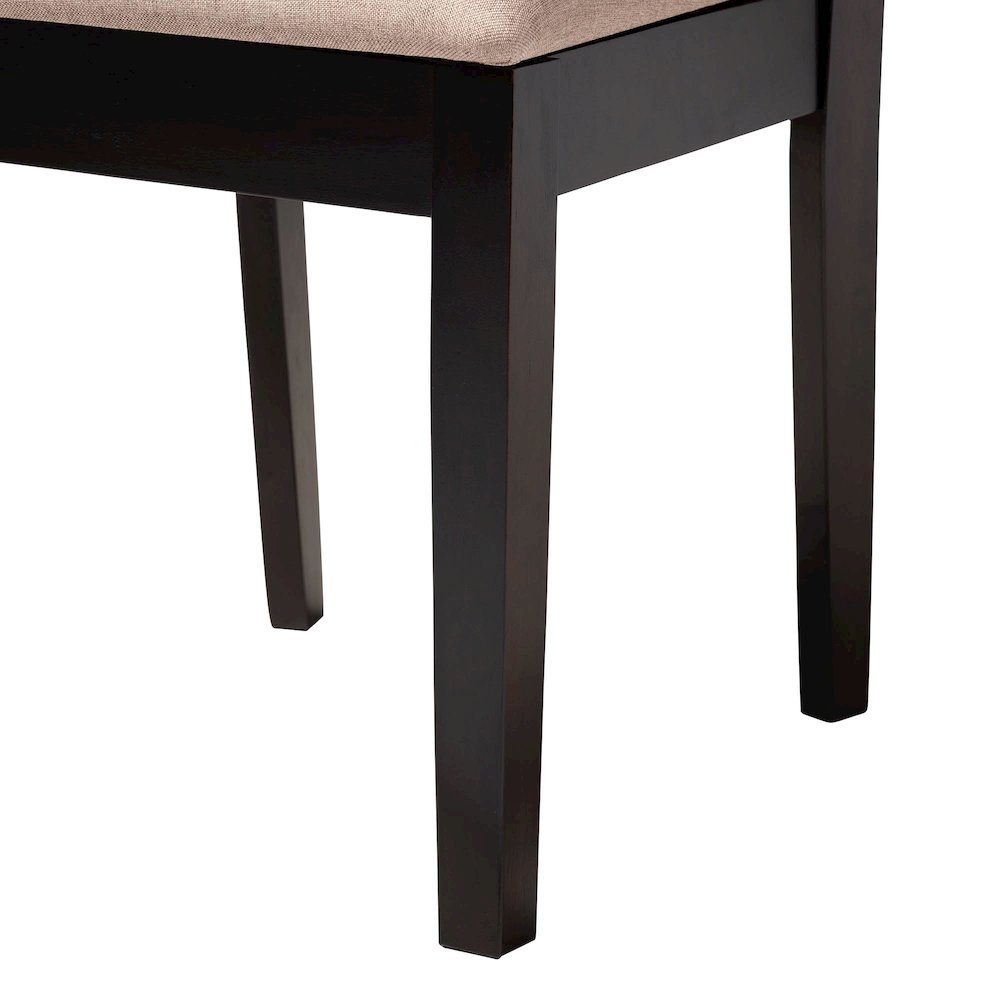 Rita Modern Sand Dark Brown Finished Wood 5-Piece Dining Set. Picture 6