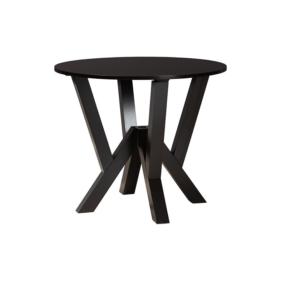 Elise Modern Sand Fabric and Dark Brown Finished Wood 5-Piece Dining Set. Picture 3