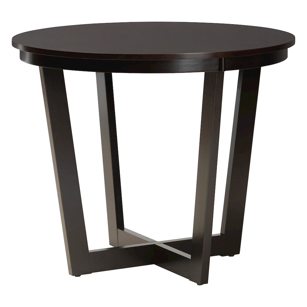 Leda Modern Sand Fabric and Dark Brown Finished Wood 5-Piece Dining Set. Picture 3