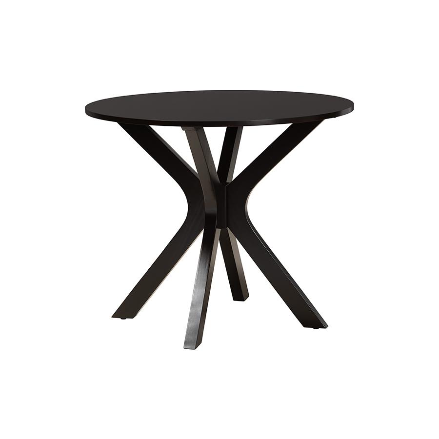 Mila Modern Grey Fabric and Dark Brown Finished Wood 5-Piece Dining Set. Picture 3