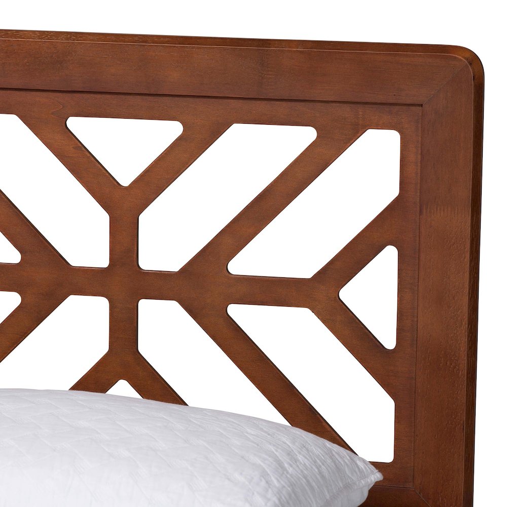 Kirabo Platform Bed - Mid-Century Modern Bed with Cutout Headboard, Queen. Picture 4