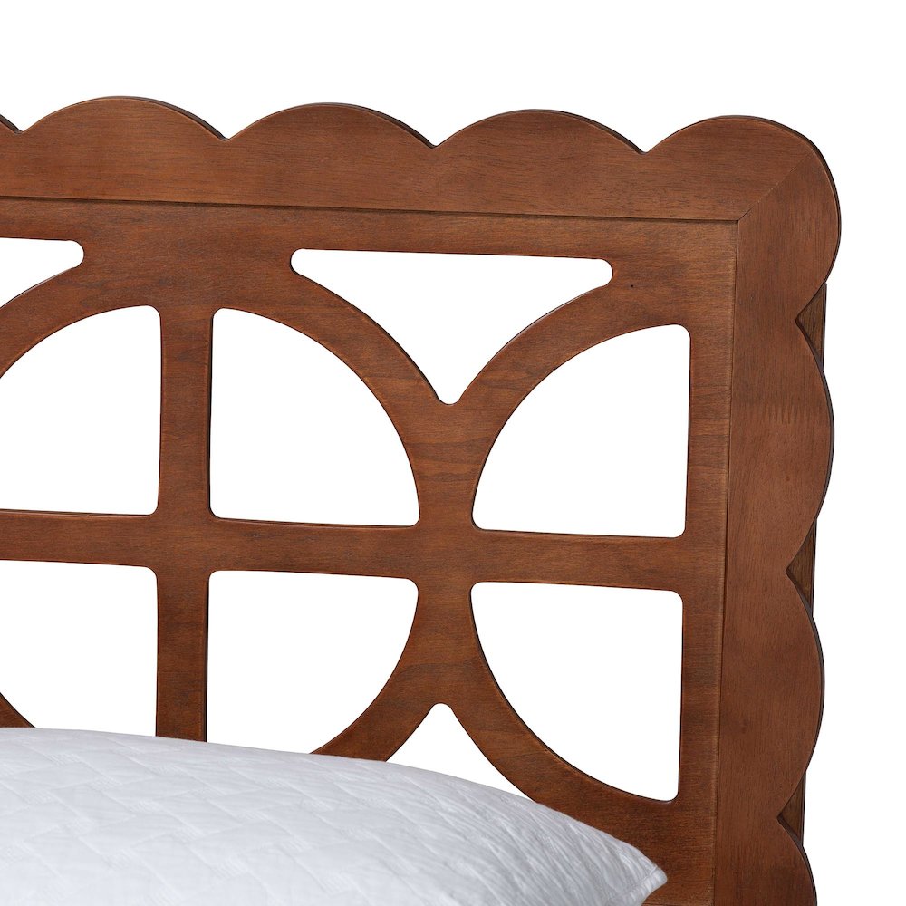 Shukura Platform Bed - Mid-Century Modern Bed with Lasercut Headboard, Queen. Picture 4
