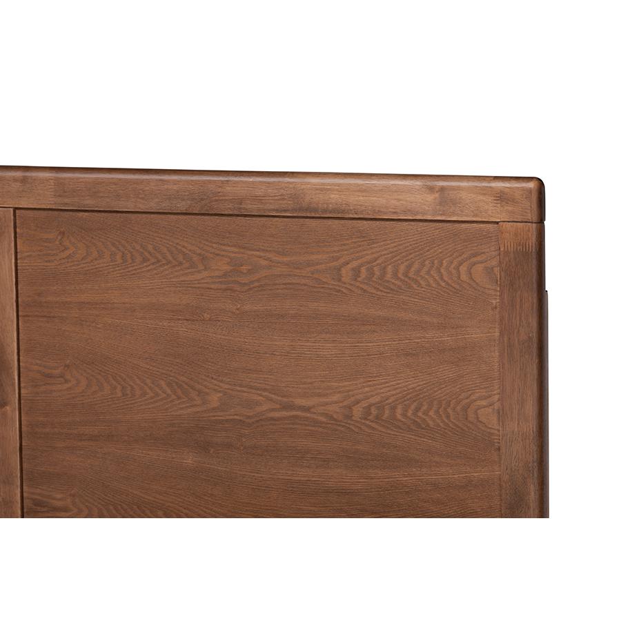 Ash Walnut Brown Finished Wood Full Size Platform Bed. Picture 4