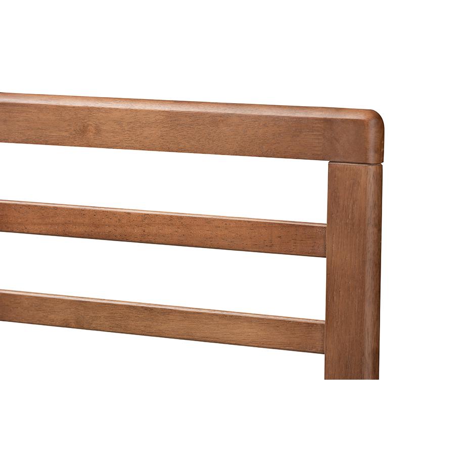 Baxton Studio Salome Mid-Century Modern Walnut Brown Finished Wood Full Size Open Slat Headboard. Picture 3