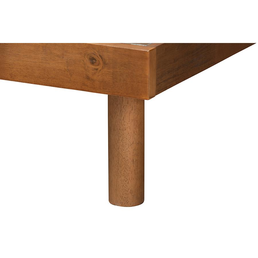 Daina Mid-Century Modern Ash Walnut Finished Wood Full Size Platform Bed. Picture 5