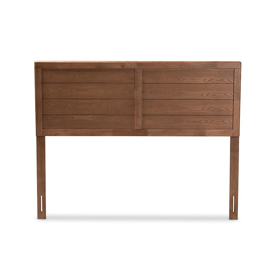 Baxton Studio Seren Mid-Century Modern Walnut Brown Finished Wood Full Size Headboard. Picture 2