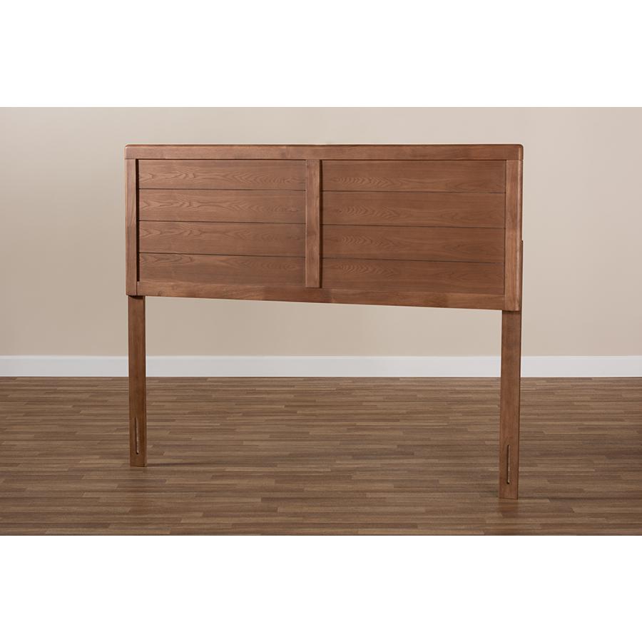 Baxton Studio Seren Mid-Century Modern Walnut Brown Finished Wood Full Size Headboard. Picture 5