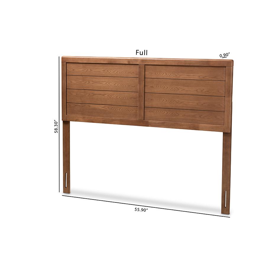 Baxton Studio Seren Mid-Century Modern Walnut Brown Finished Wood Full Size Headboard. Picture 6