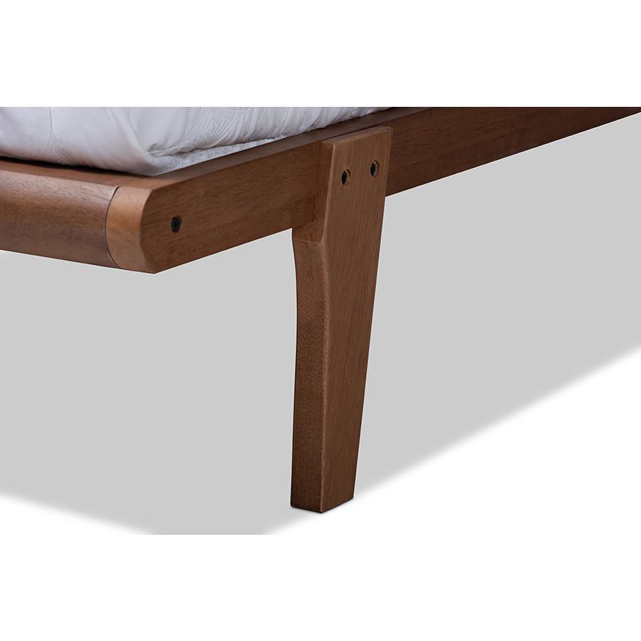 Baxton Studio Kaia Mid-Century Modern Walnut Brown Finished Wood Full Size Platform Bed Frame. Picture 4