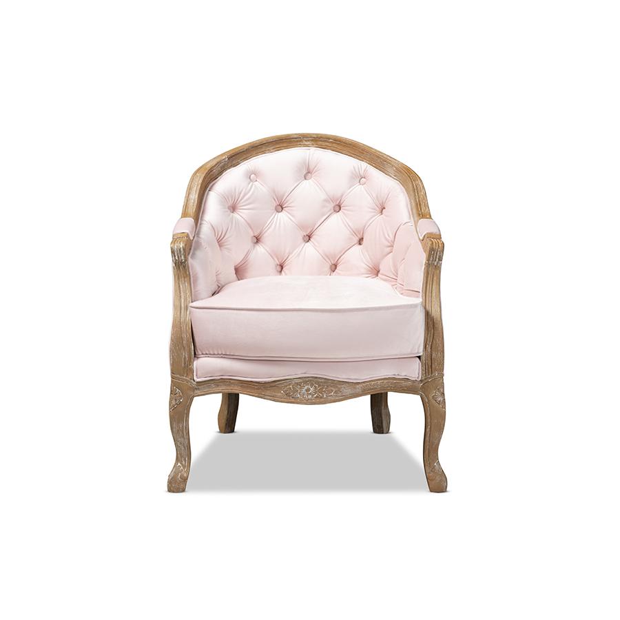 White-Washed Oak Wood Armchair. Picture 2