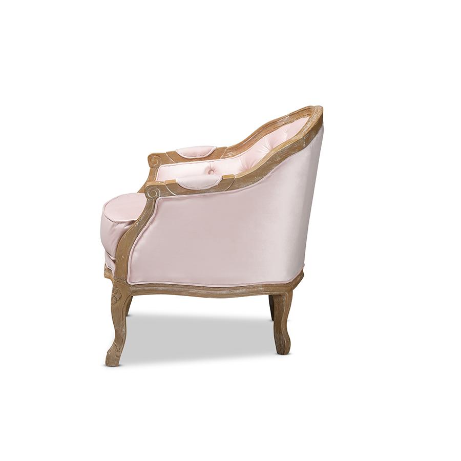 White-Washed Oak Wood Armchair. Picture 3