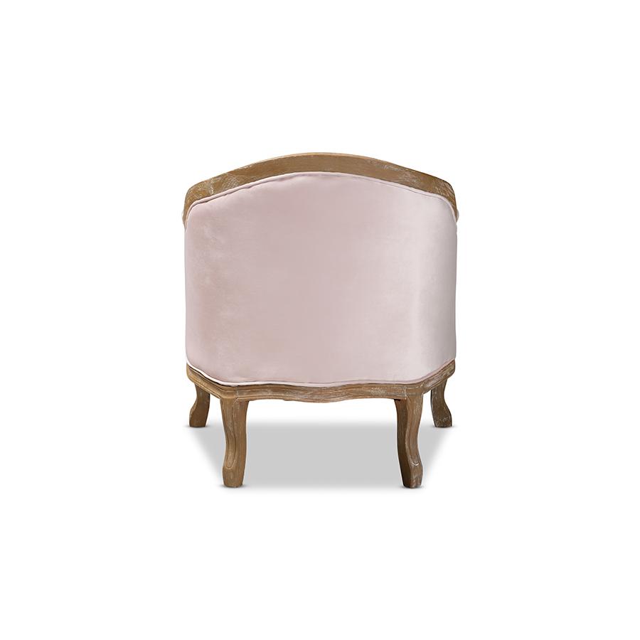 White-Washed Oak Wood Armchair. Picture 4