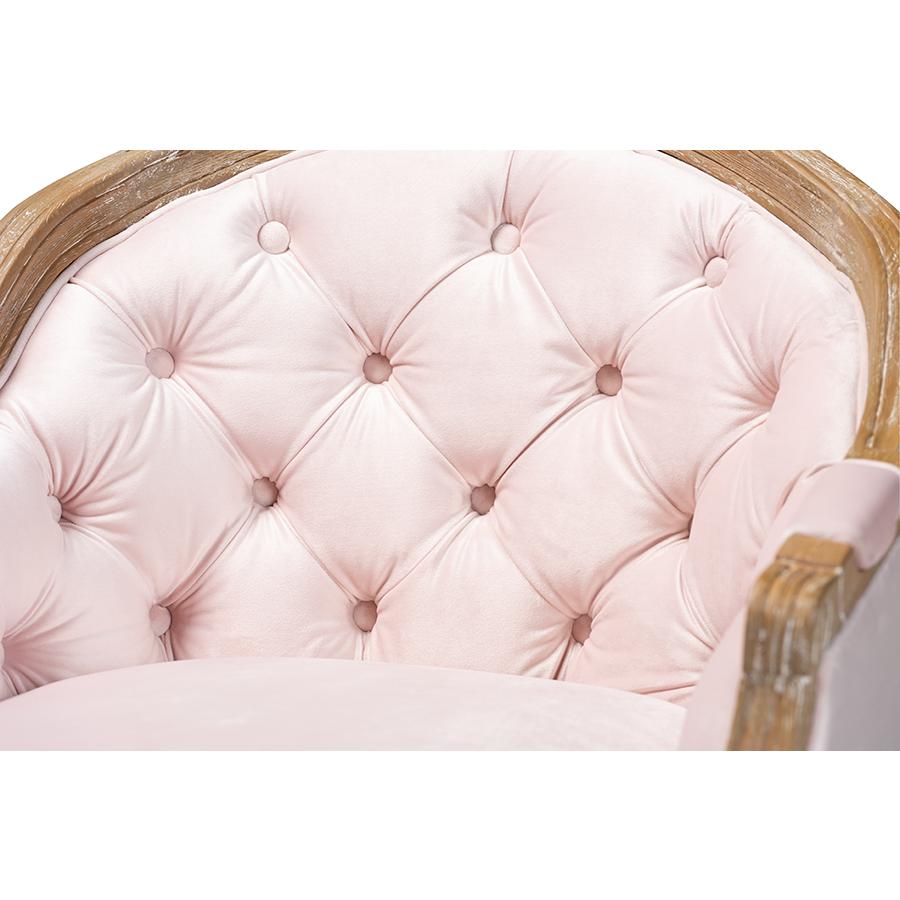 White-Washed Oak Wood Armchair. Picture 5