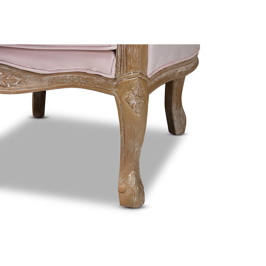 White-Washed Oak Wood Armchair. Picture 6