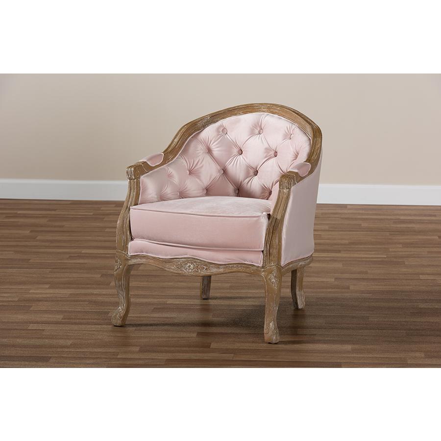 White-Washed Oak Wood Armchair. Picture 8