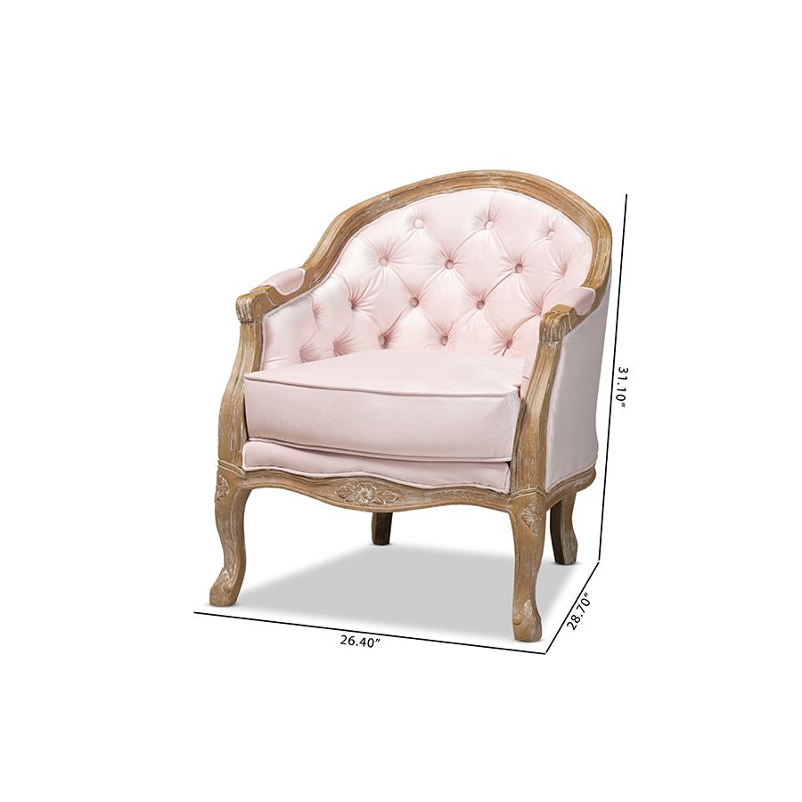 White-Washed Oak Wood Armchair. Picture 9
