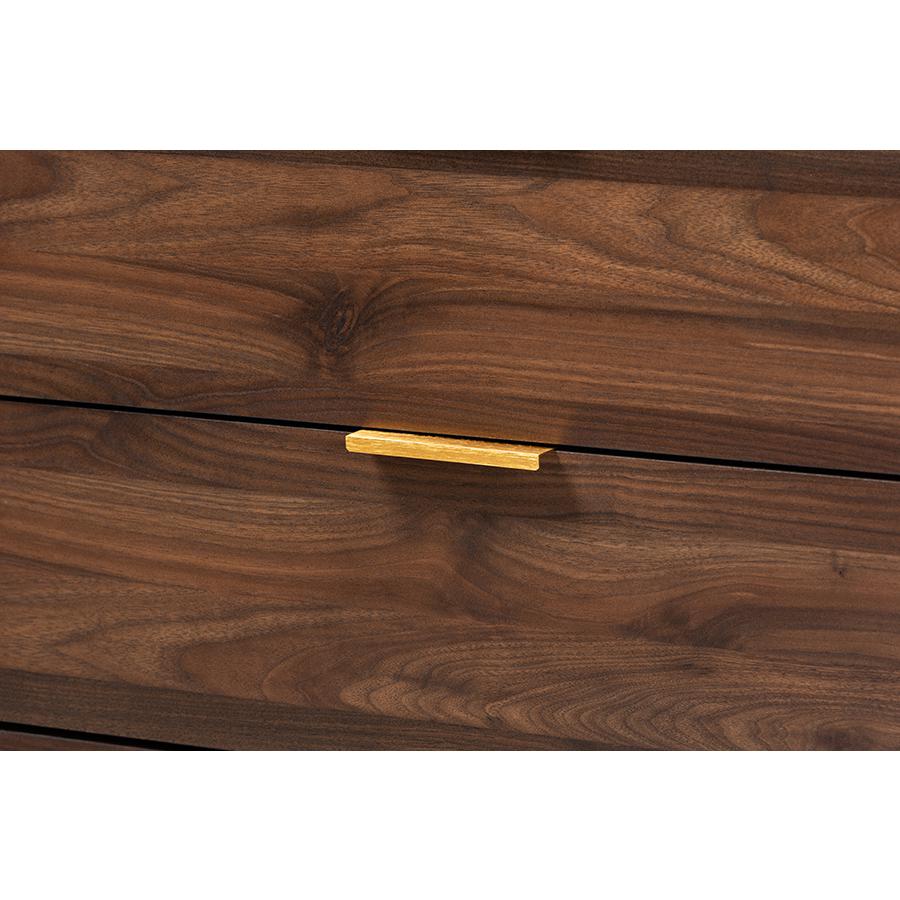 Baxton Studio Lena Mid-Century Modern Walnut Brown Finished 6-Drawer Wood Dresser. Picture 6