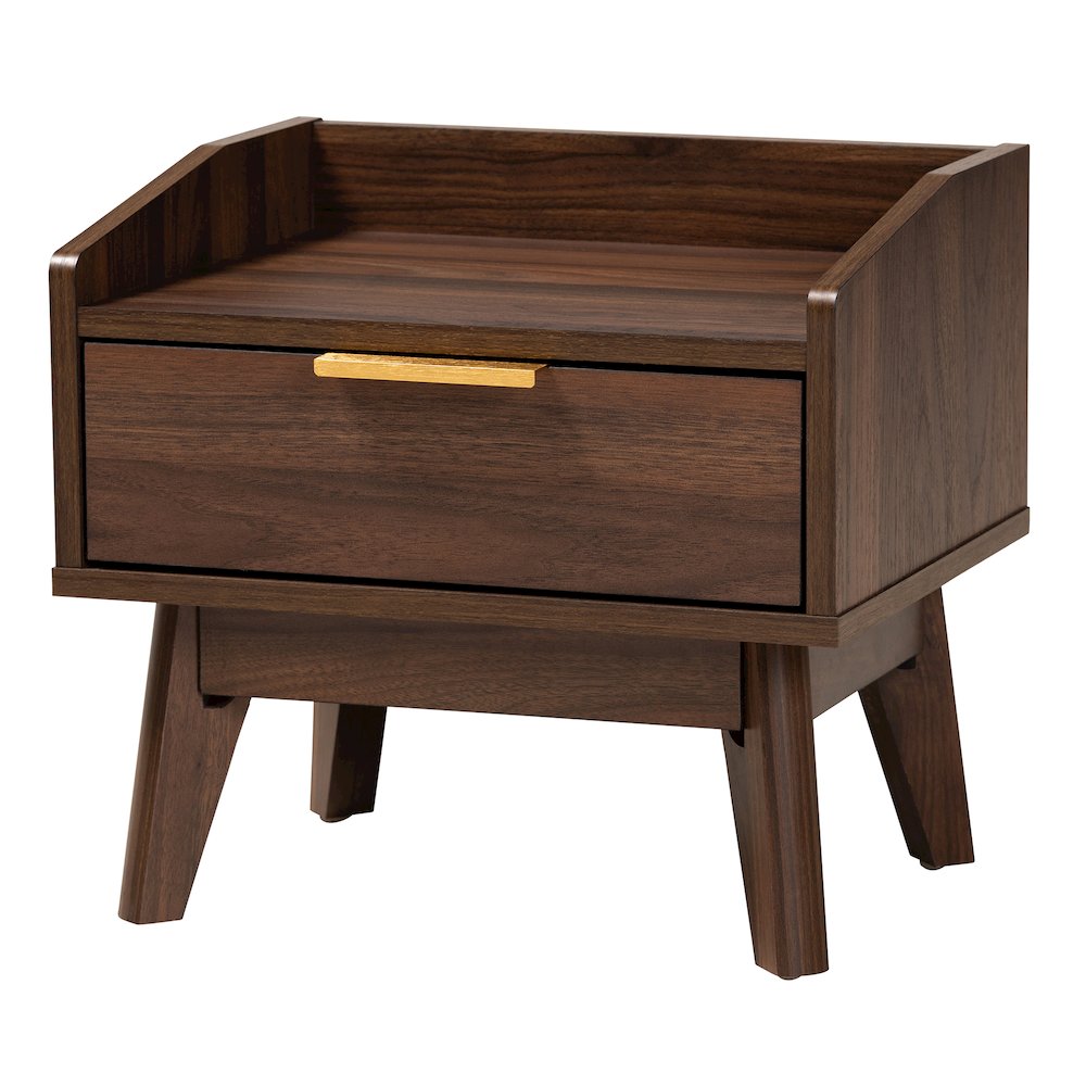 Lena Mid-Century Modern Walnut Brown Finished Wood 3-Piece Storage Set. Picture 2