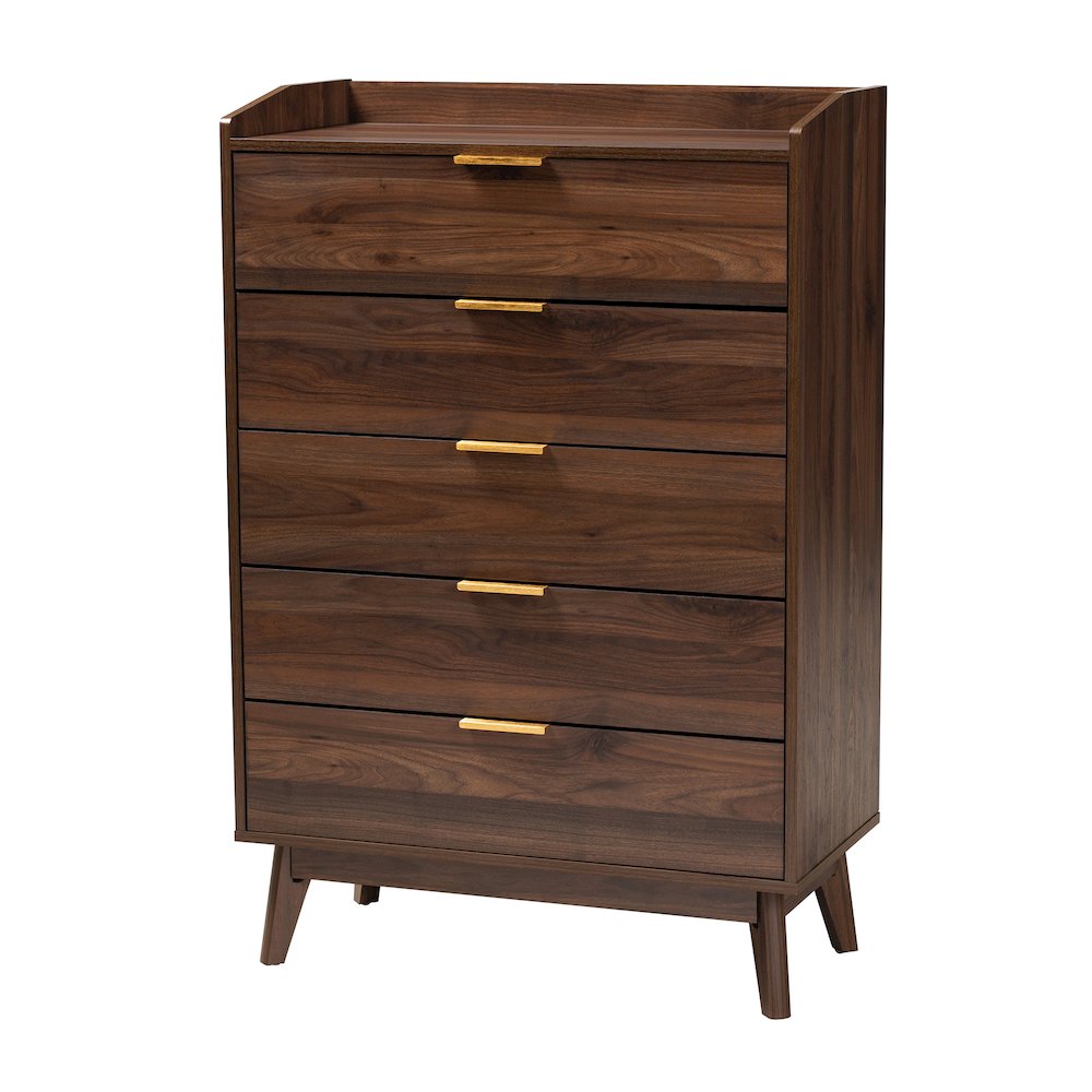 Lena Mid-Century Modern Walnut Brown Finished Wood 3-Piece Storage Set. Picture 3