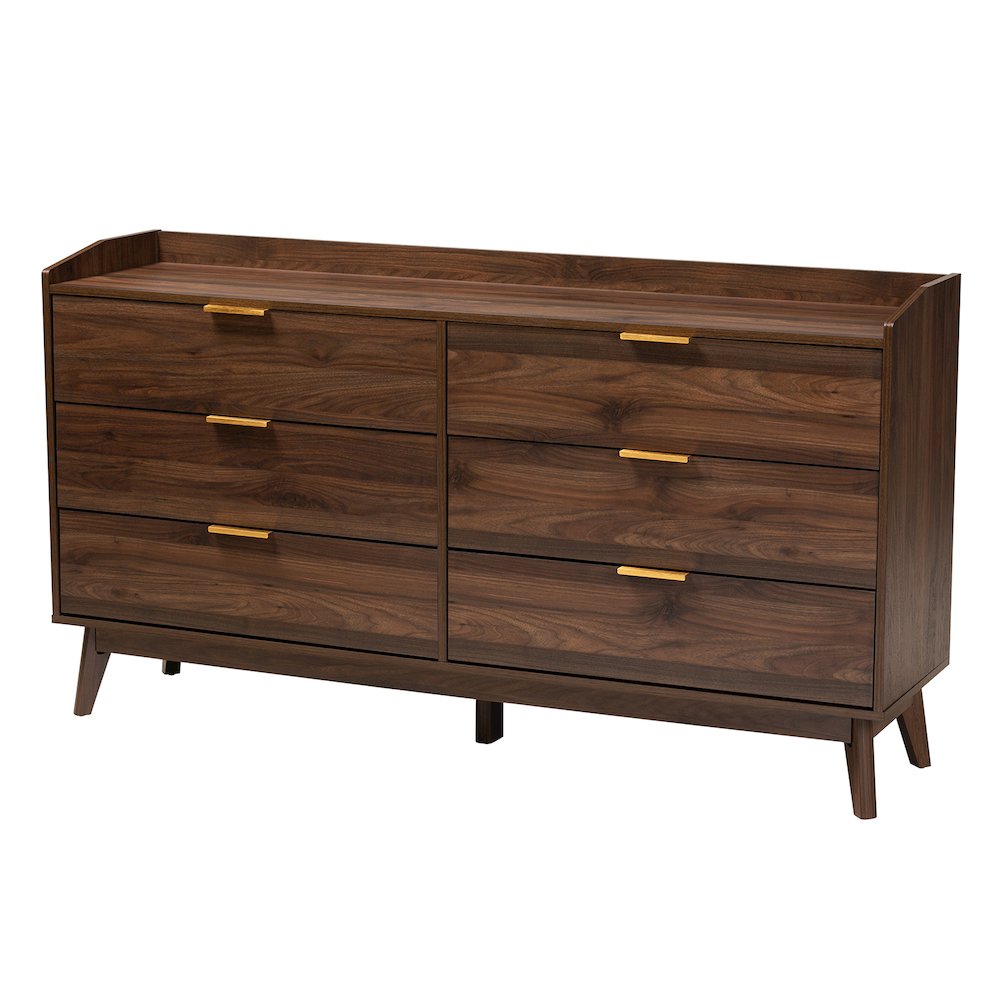 Lena Mid-Century Modern Walnut Brown Finished Wood 3-Piece Storage Set. Picture 4