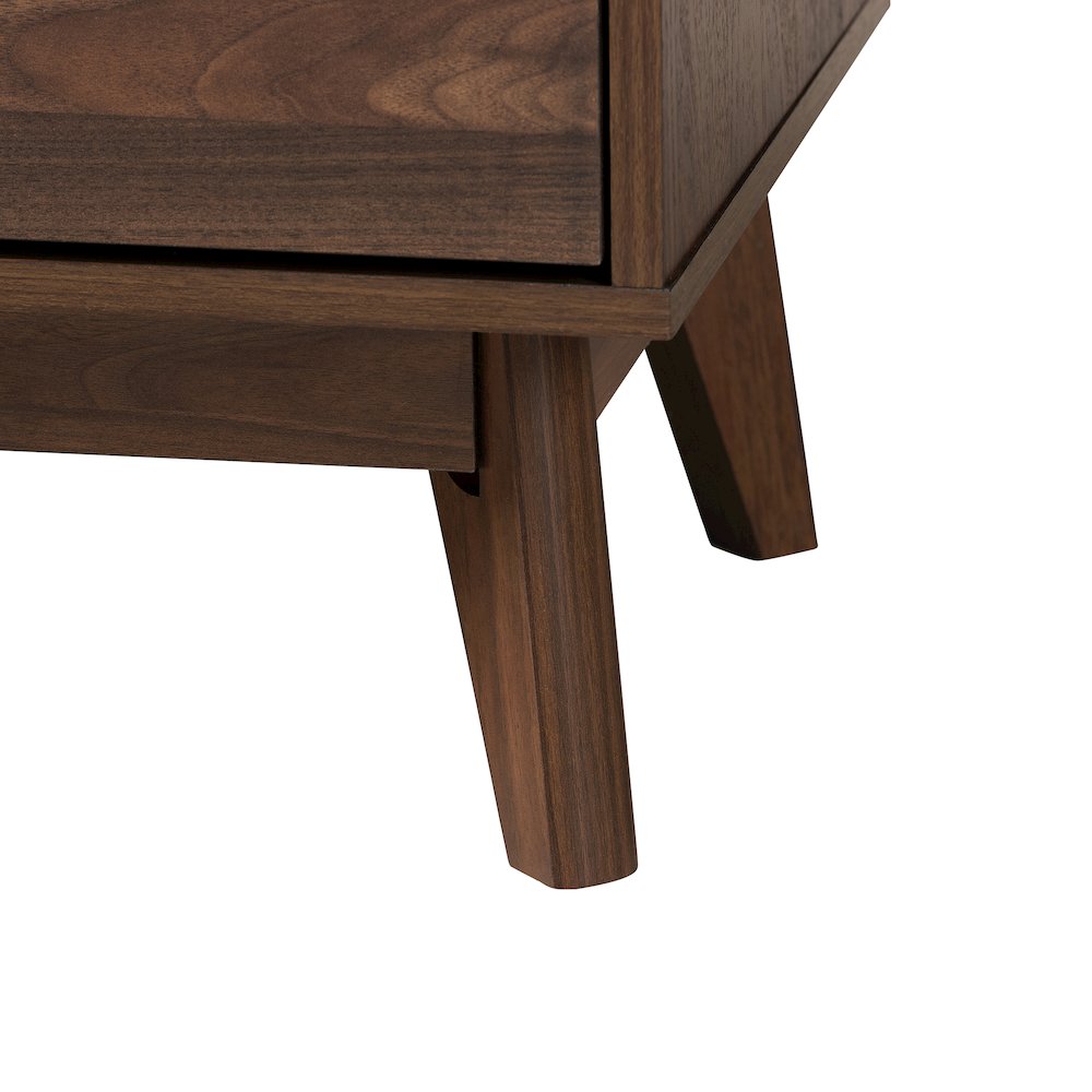 Lena Mid-Century Modern Walnut Brown Finished Wood 3-Piece Storage Set. Picture 5
