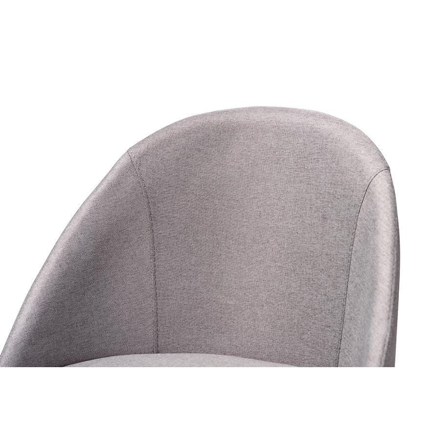 Baxton Studio Carra Mid-Century Modern Grey Fabric Upholstered Walnut-Finished Wood Swivel Counter Stool (Set of 2). Picture 5