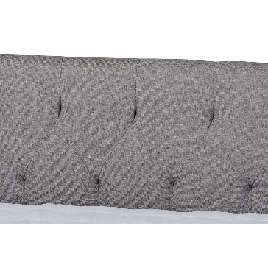 Baxton Studio Delora Modern and Contemporary Light Grey Fabric Upholstered Full Size Daybed with Roll-Out Trundle Bed. Picture 6