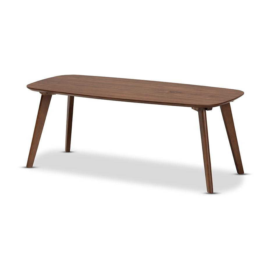 Baxton Studio Dahlia Mid-Century Modern Walnut Finished Coffee Table. Picture 1