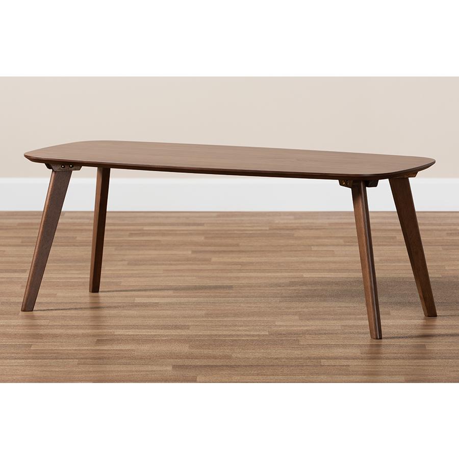 Baxton Studio Dahlia Mid-Century Modern Walnut Finished Coffee Table. Picture 7