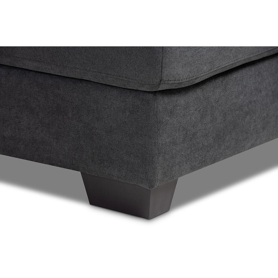 Dark Grey Fabric Upholstered Sectional Sofa with Left Facing Chaise. Picture 3