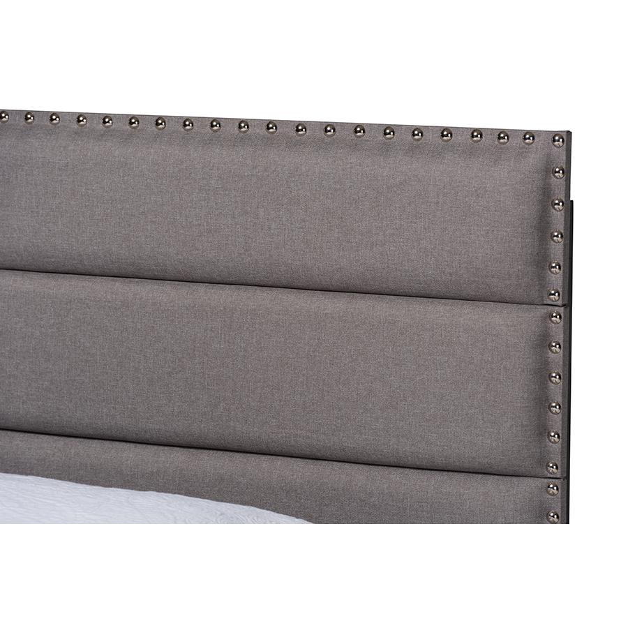 Baxton Studio Ansa Modern and Contemporary Grey Fabric Upholstered Twin Size Bed. Picture 5